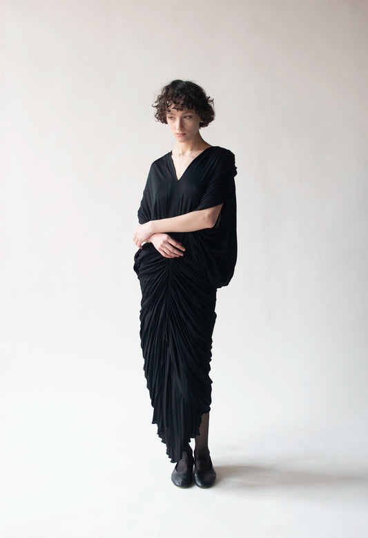Draped Black Dress | Norma Kamali