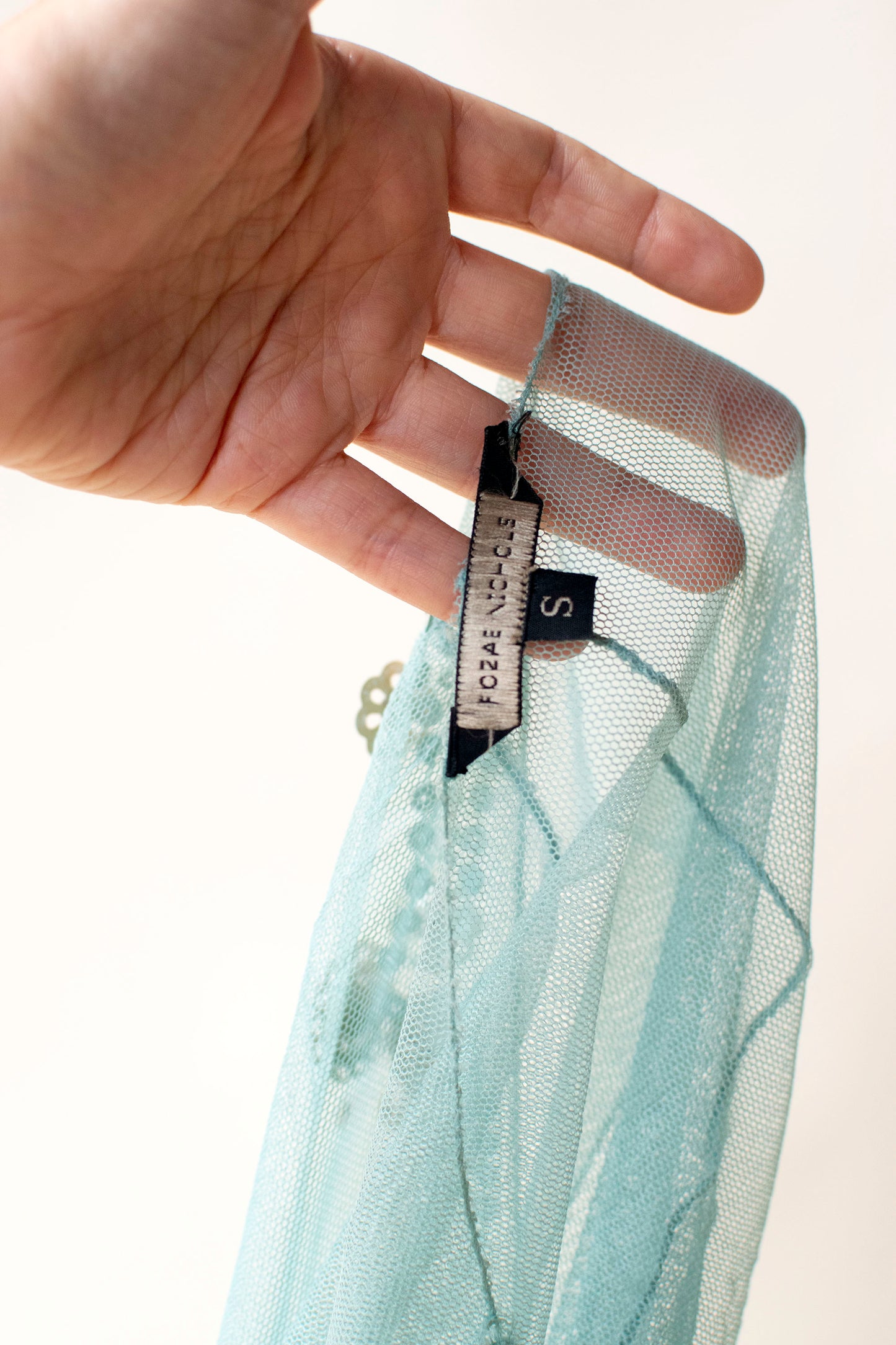 Mint Mesh Top w/ Sequins | Rozae Nichols