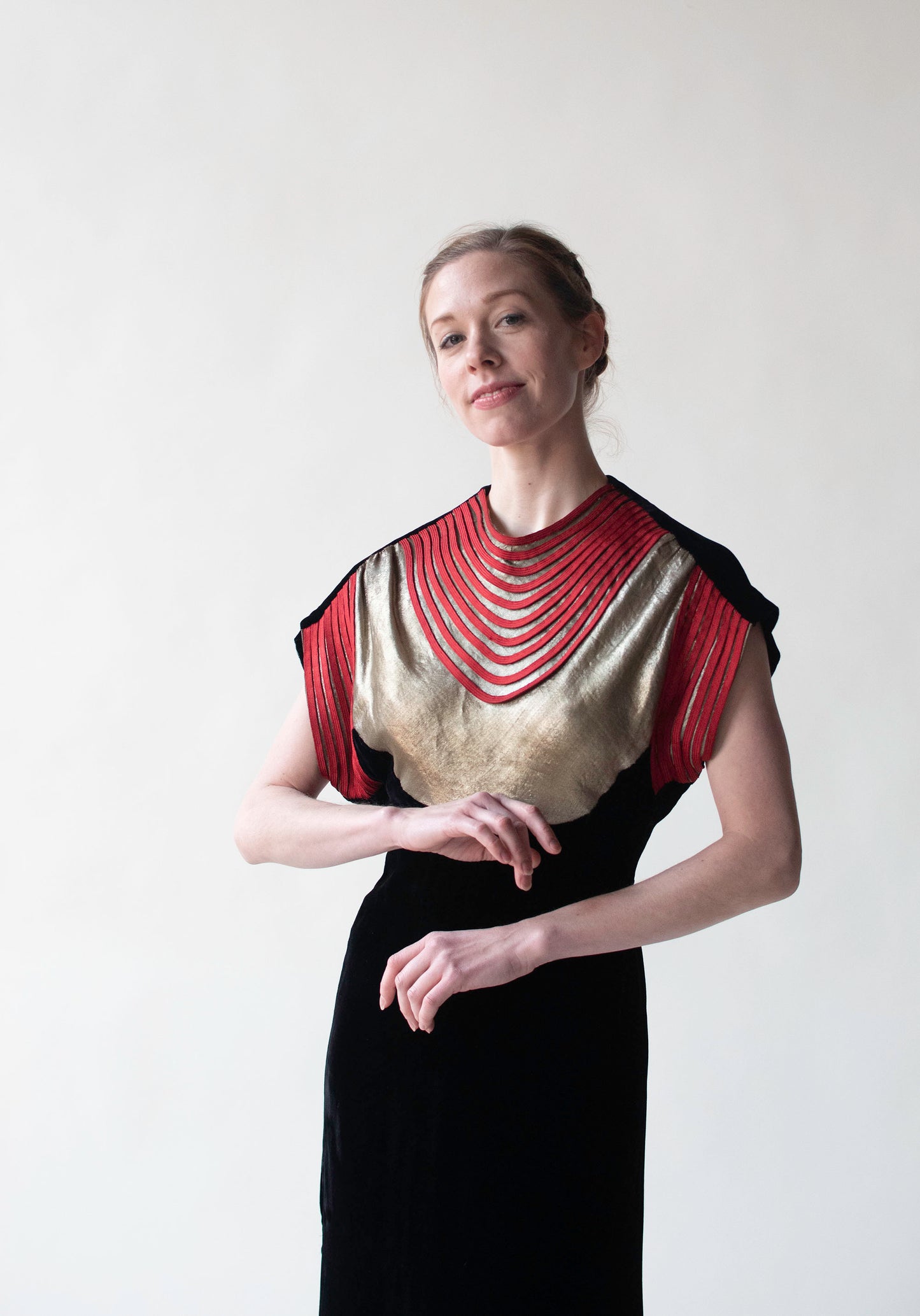 1930s Silk Velvet Dress