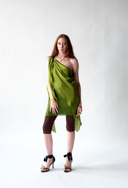 Green Jersey & Silk Tunic | DKNY