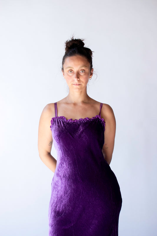 Purple Velvet Slip Dress | Dosa