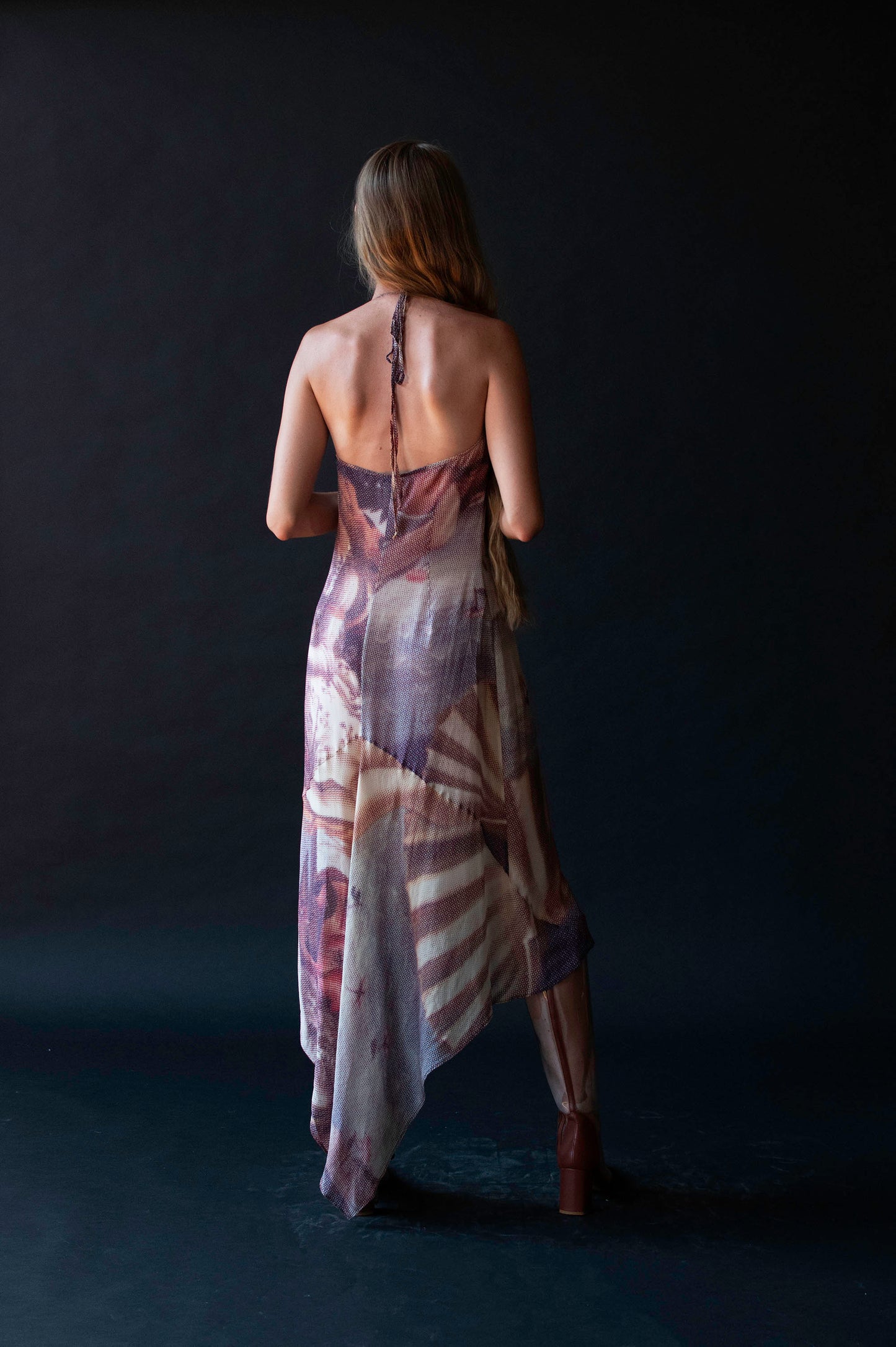 Birth of Venus Pixelated Print Silk Dress | D & G