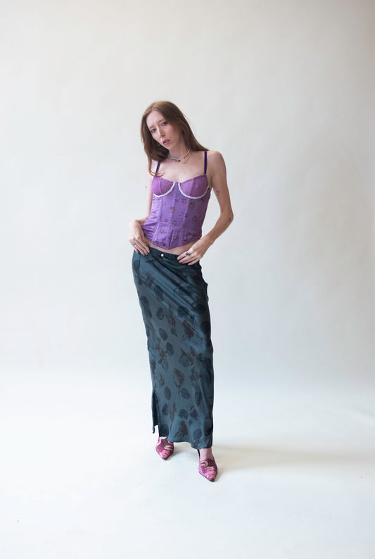 Gray Silk Bias Cut Skirt | Voyage Invest in the Original