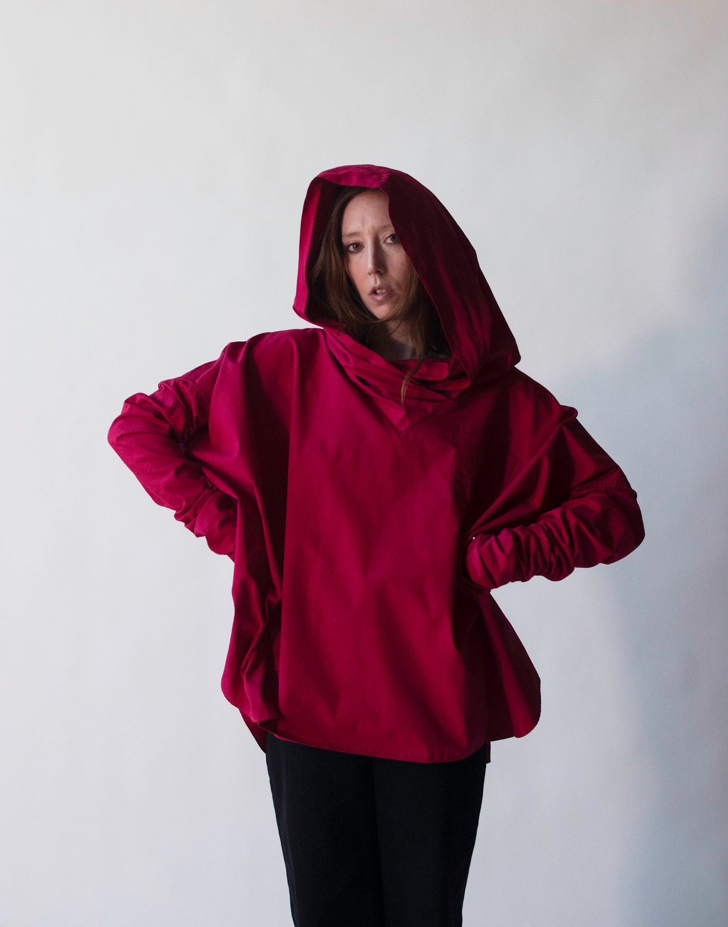 Raspberry Hooded Tunic | Romeo Gigli 1991