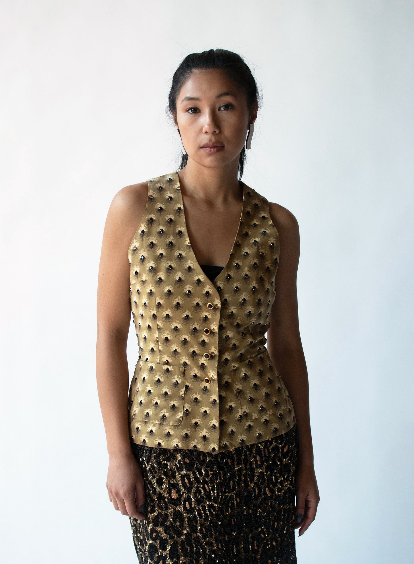 Upholstry Print Silk Vest | Todd Oldham F/W 1992