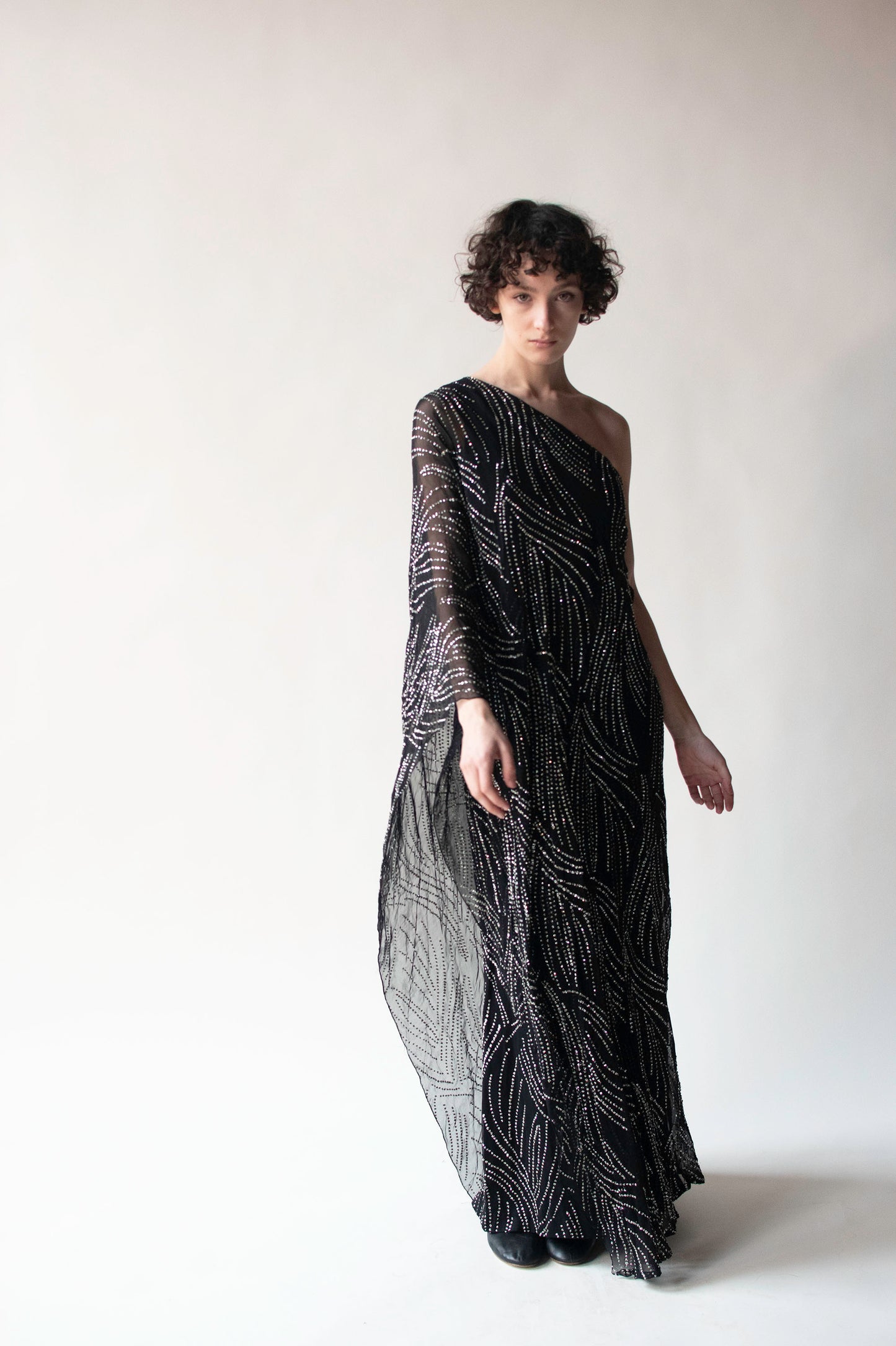 1970s Chiffon Glitter Dress | Helga