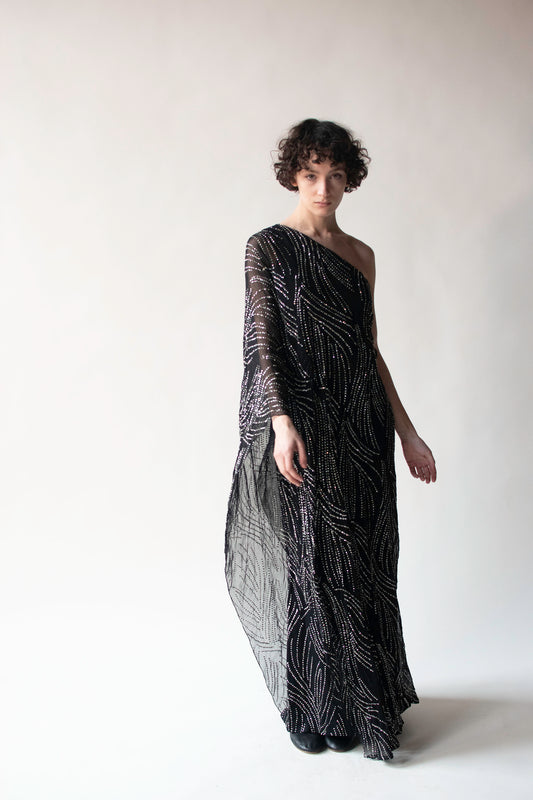 1970s Chiffon Glitter Dress | Helga