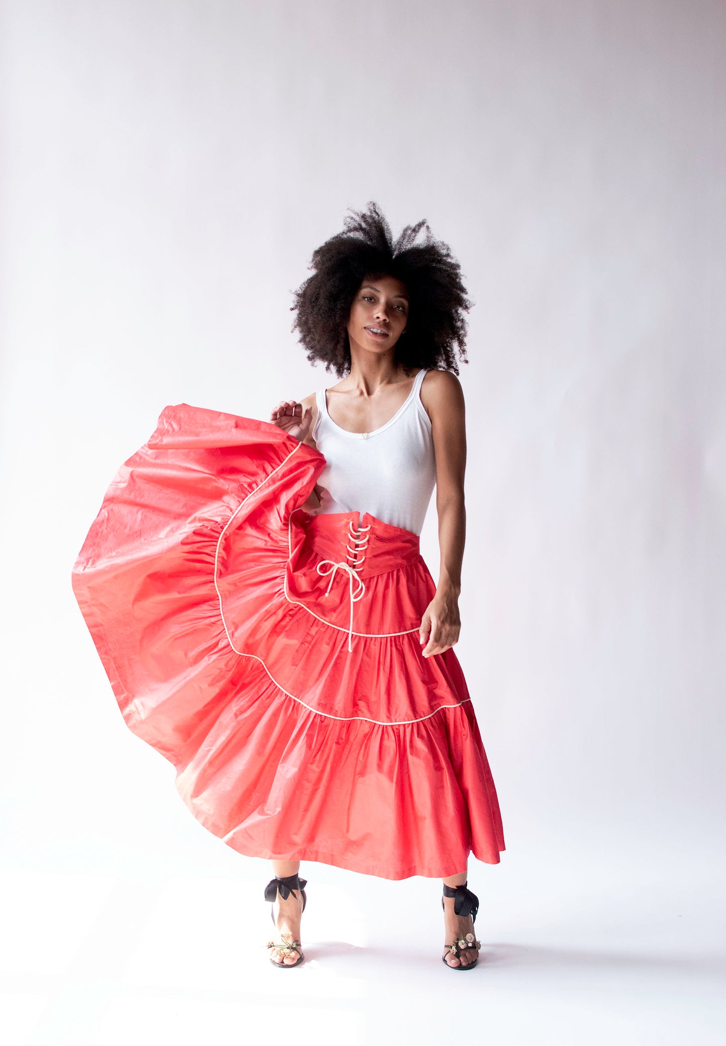 1950s Polished Cotton Skirt