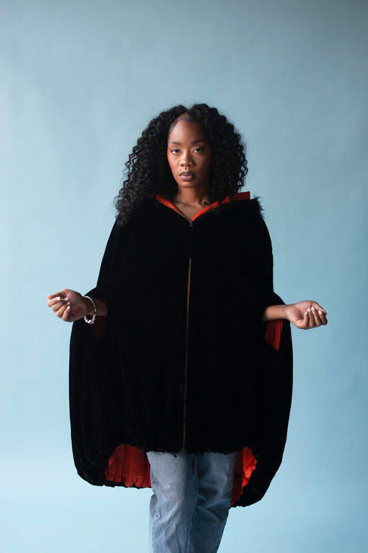 Black Velvet Cloak | Jean Paul Gaultier Fall 1996