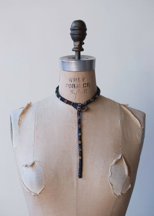 Bead Crochet Snake | Oil Slick Flower Snap Mouth