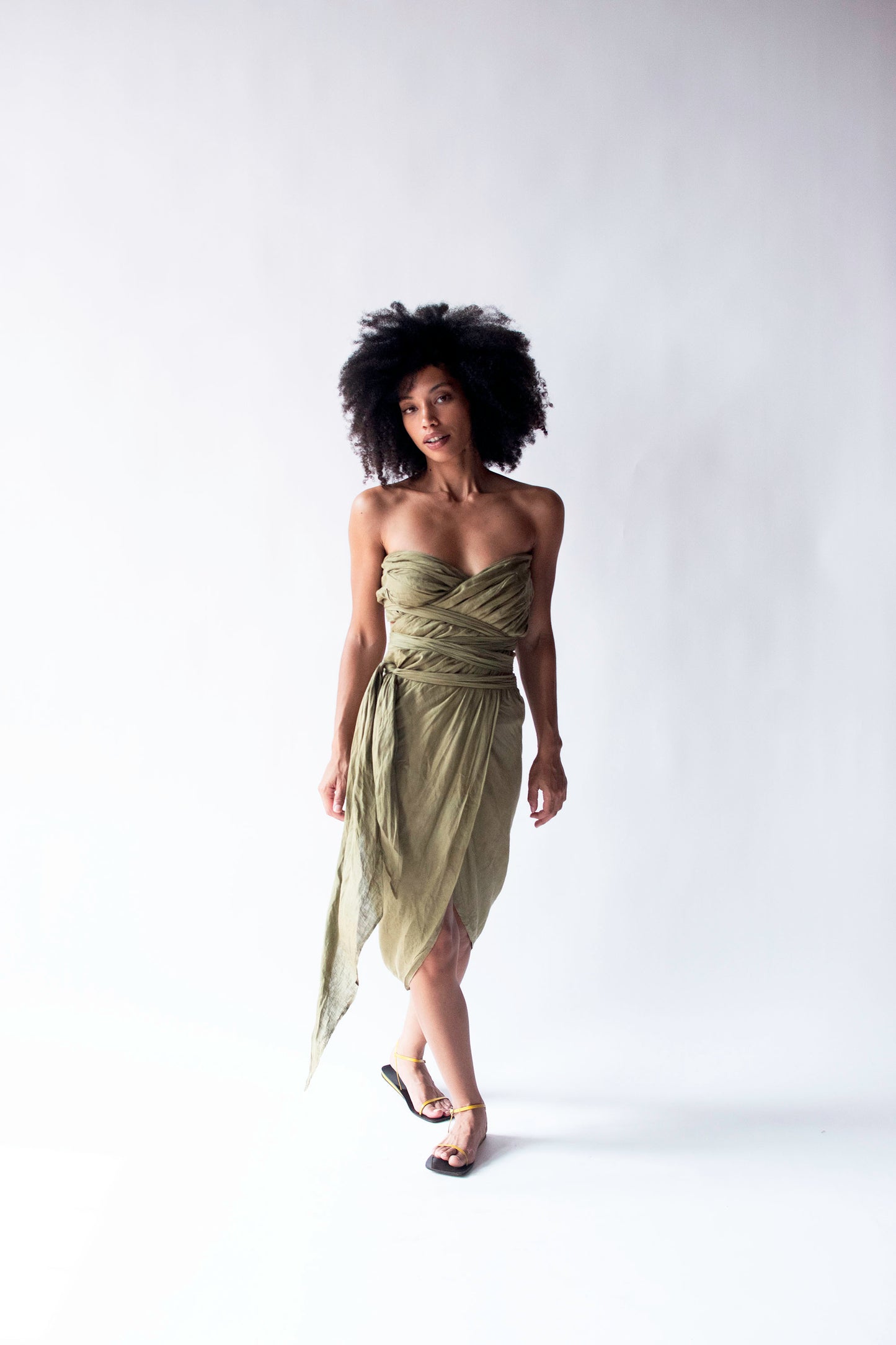 Convertible Linen Wrap Skirt / Dress | Romeo Gigli for Callaghan 1989