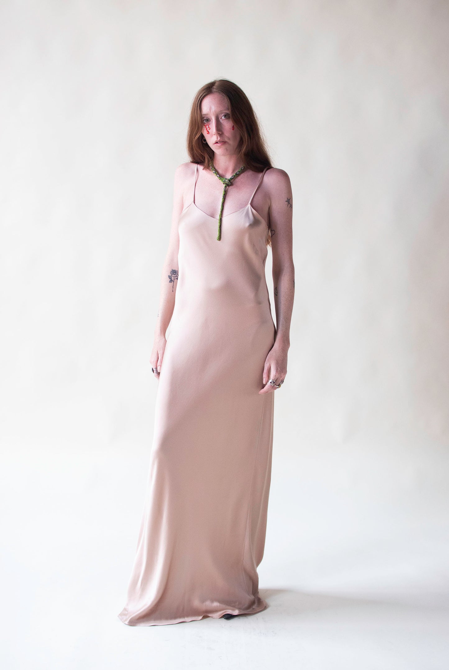 Beige Silk Slip Dress | Alberta Ferretti