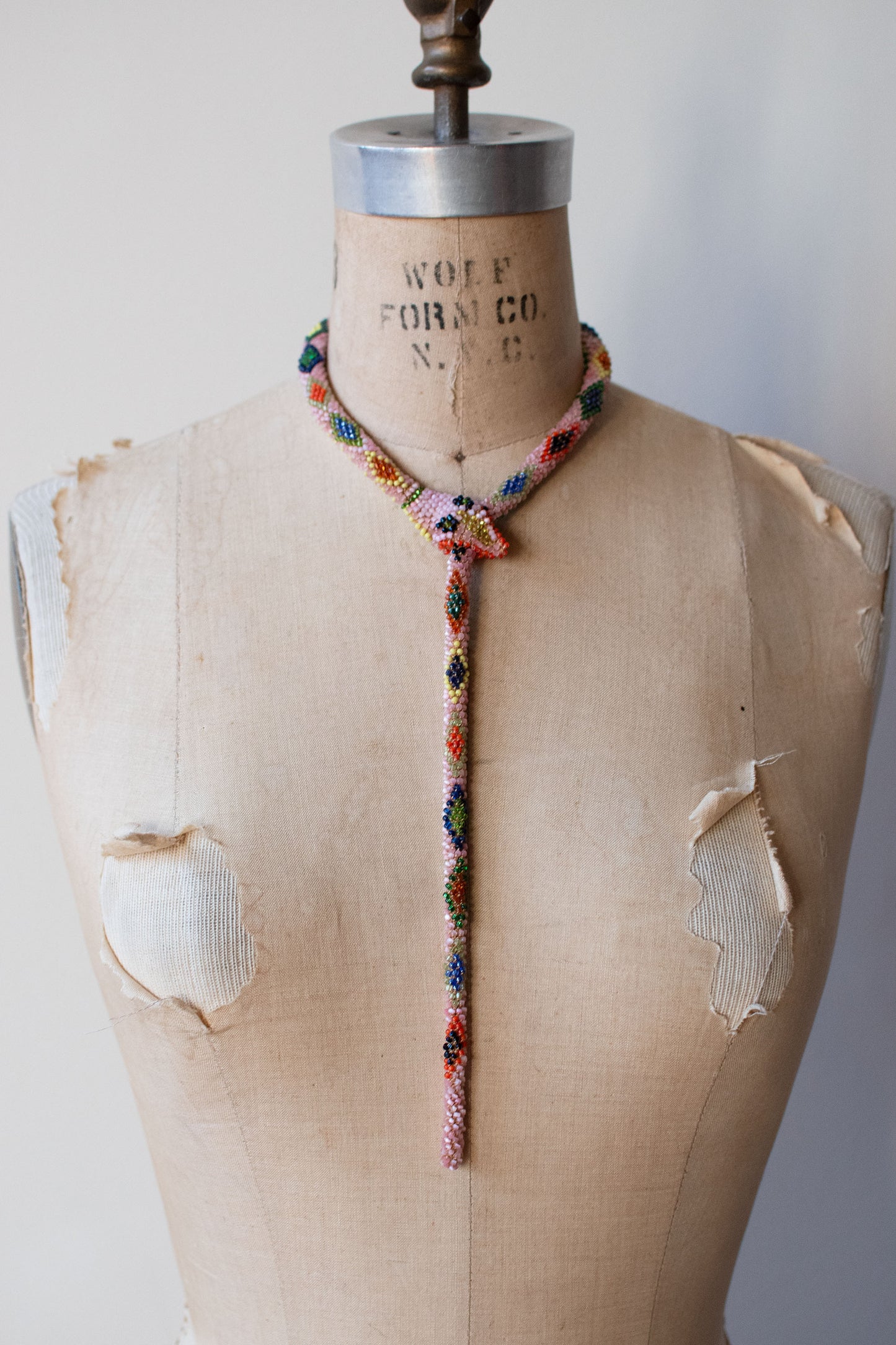 Bead Crochet Snake | Pink Multi Color Diamond