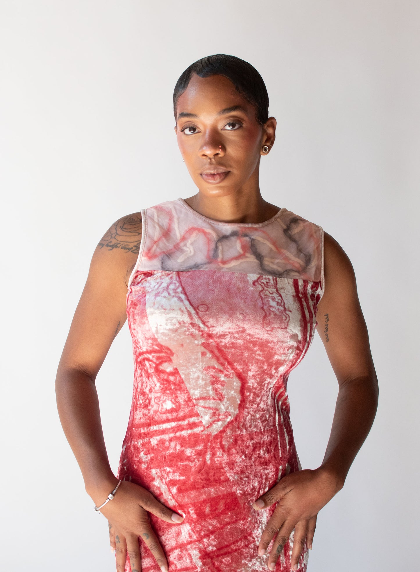 Y2K Mixed Fabric Dress | E-Play