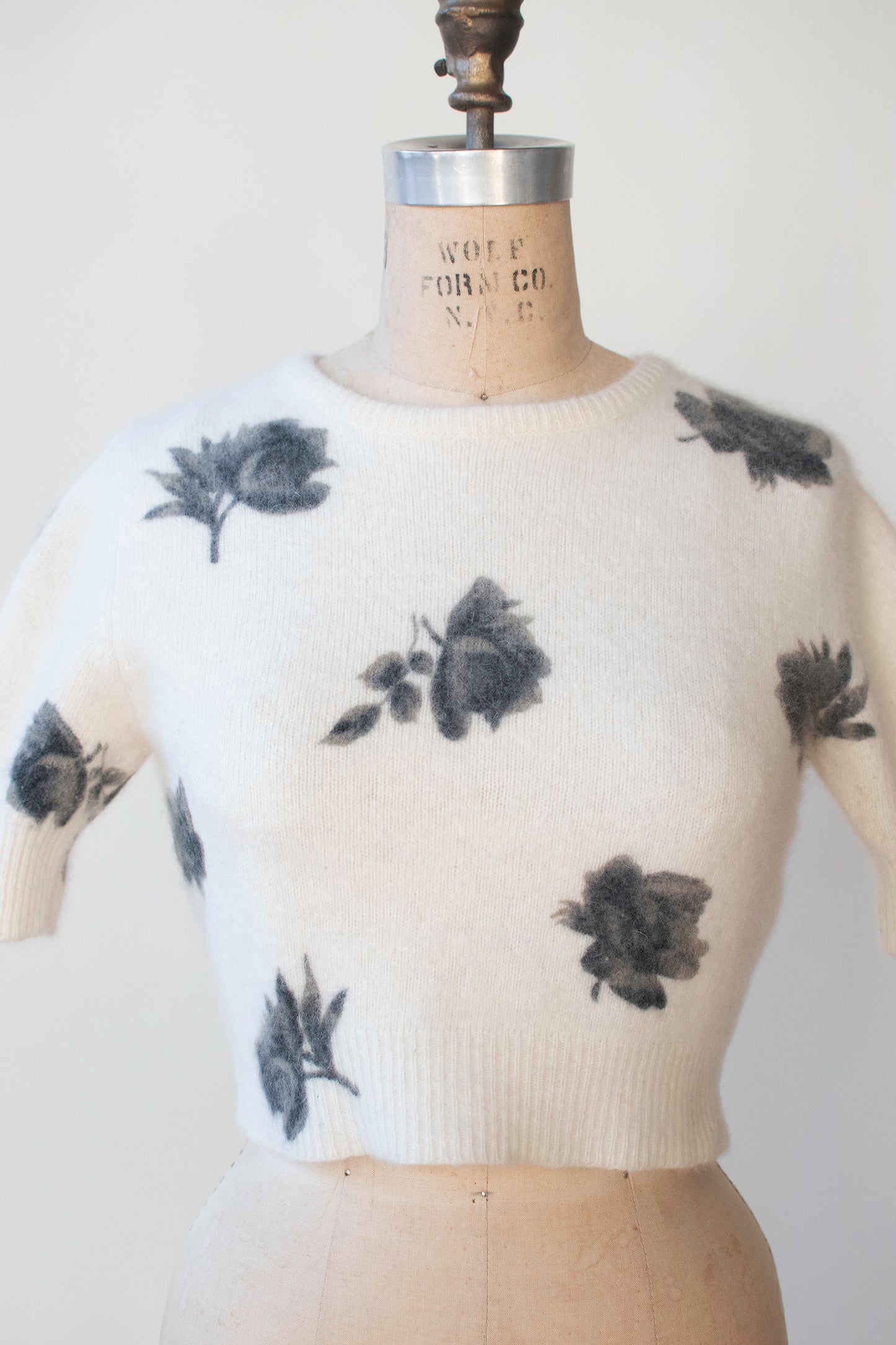 1990s Fuzzy Floral Sweater