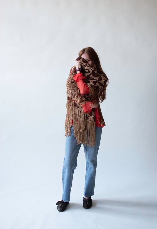 1920s Crochet Fringe Shawl