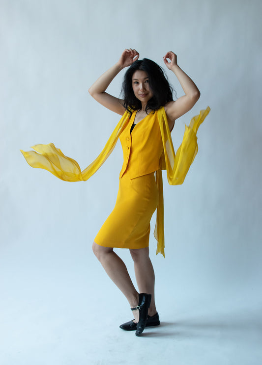 1990s Marigold Skirt Suit | Moschino Cheap & Chic