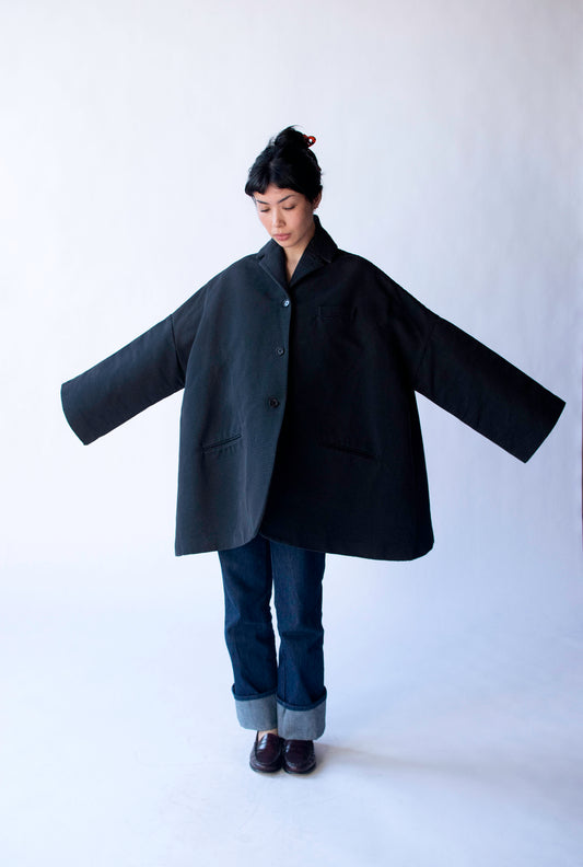 Sculptural Slate Gray Coat | Romeo Gigli FW 1991