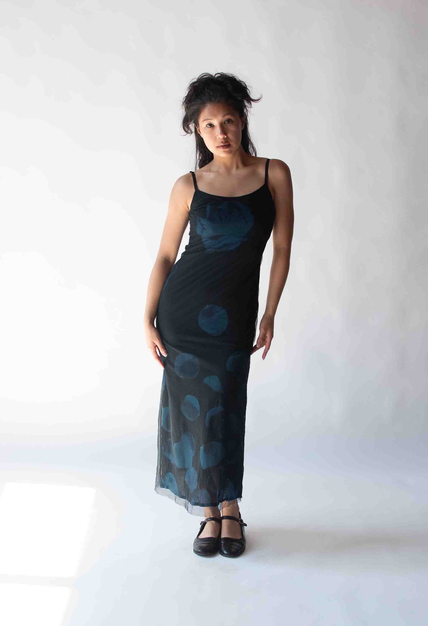 1990s Blue Rose Print Dress | Moschino Cheap & Chic