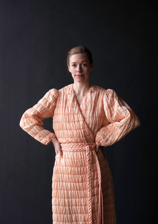 1980s Quilted Robe w/ Braided Belt | Mary McFadden