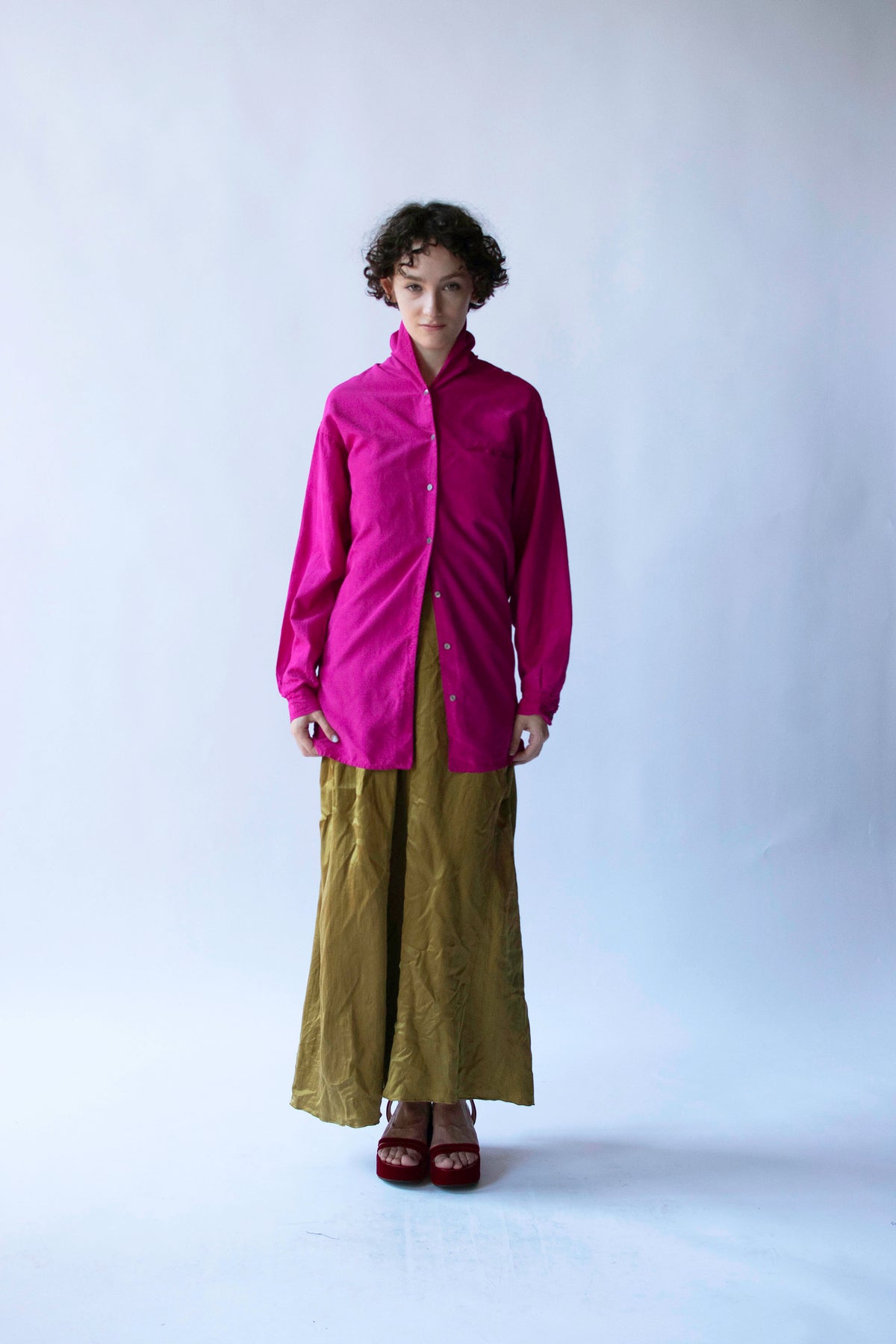 Magenta Button Up | Romeo Gigli