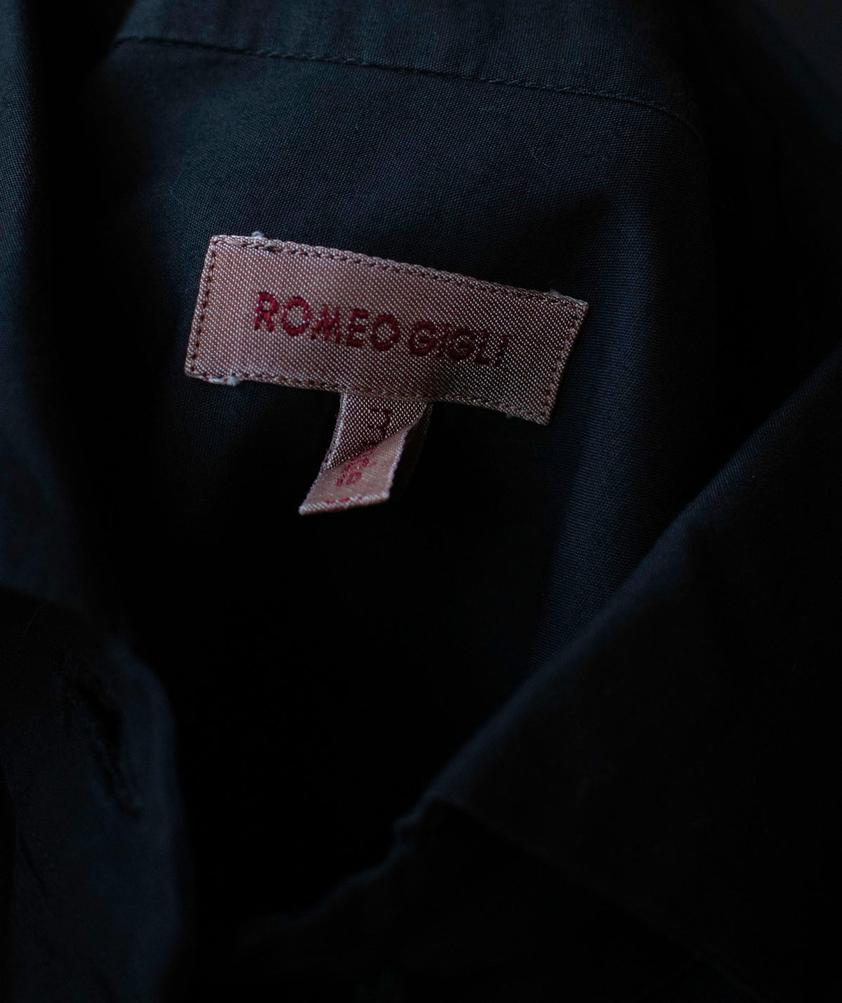 Black Shirt with Mirrored Buttons | Romeo Gigli 1994
