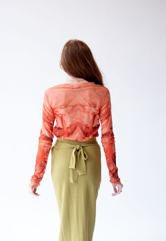 Knit Print Mesh Top | Jean Paul Gaultier