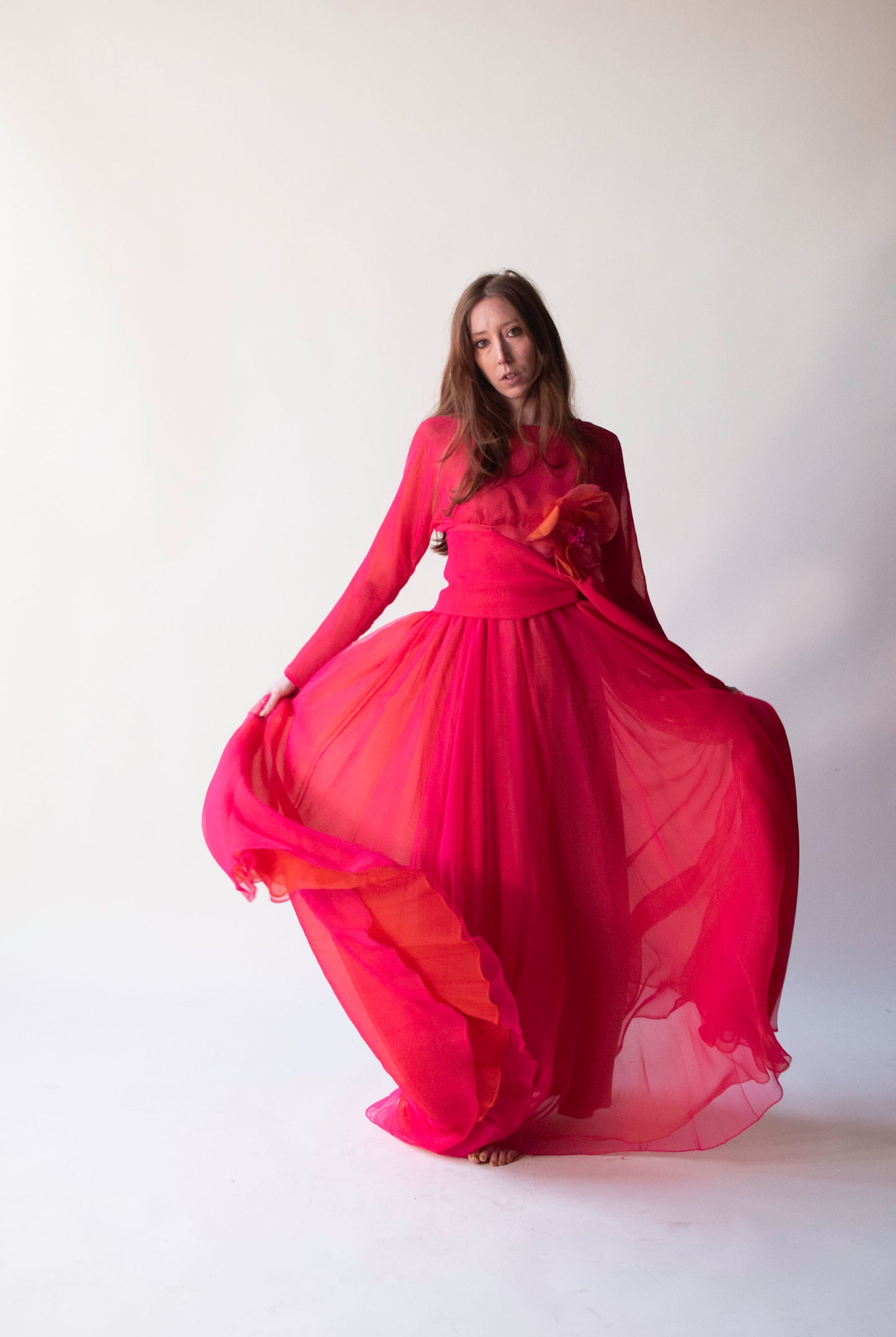 1960s Pink Chiffon Dress | Geoffrey Beene