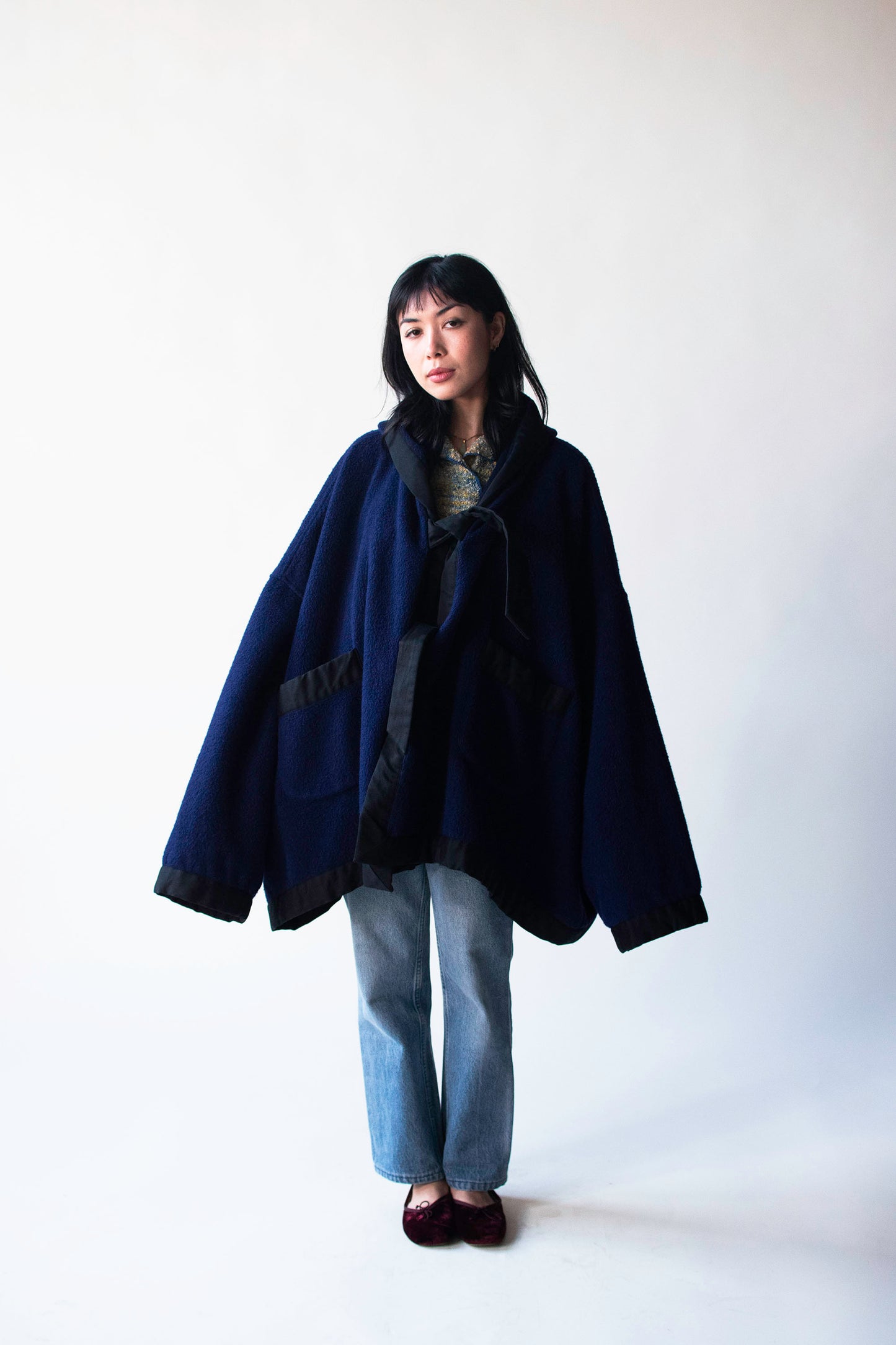 Cobalt Hooded Coat | Romeo Gigli