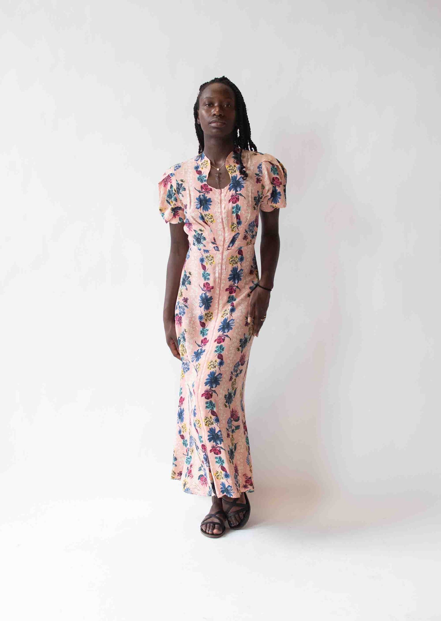 1940s Floral Print Dressing Gown