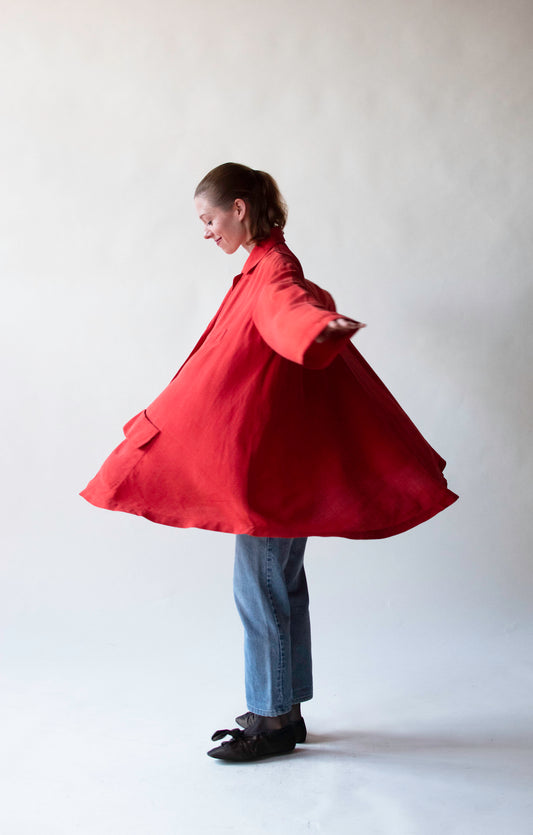 Red Silk Smock Top | Donna Karan