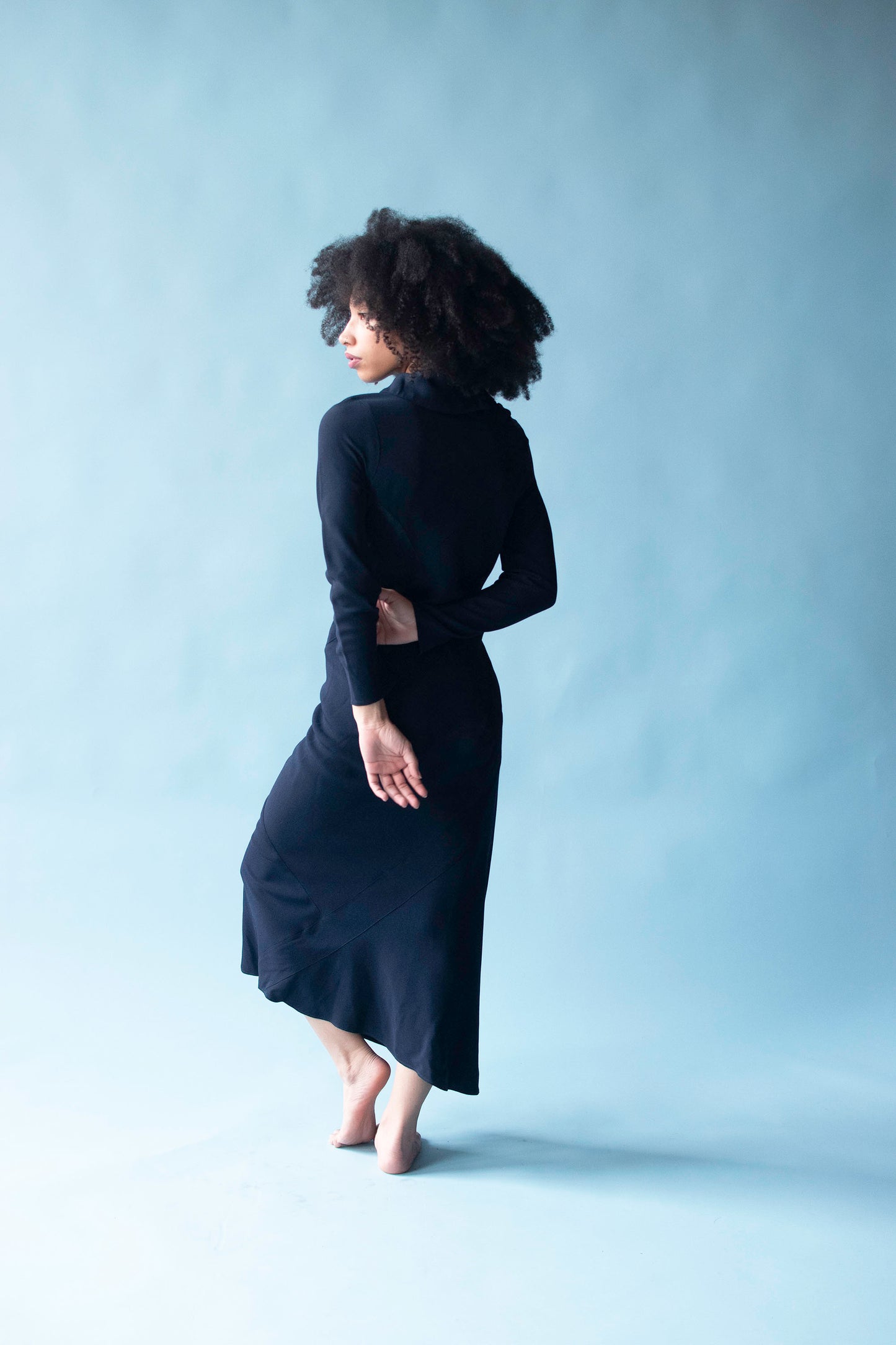 Navy Blue Bias Cut Dress | John Galliano 'Charles James' collection, SS 1989