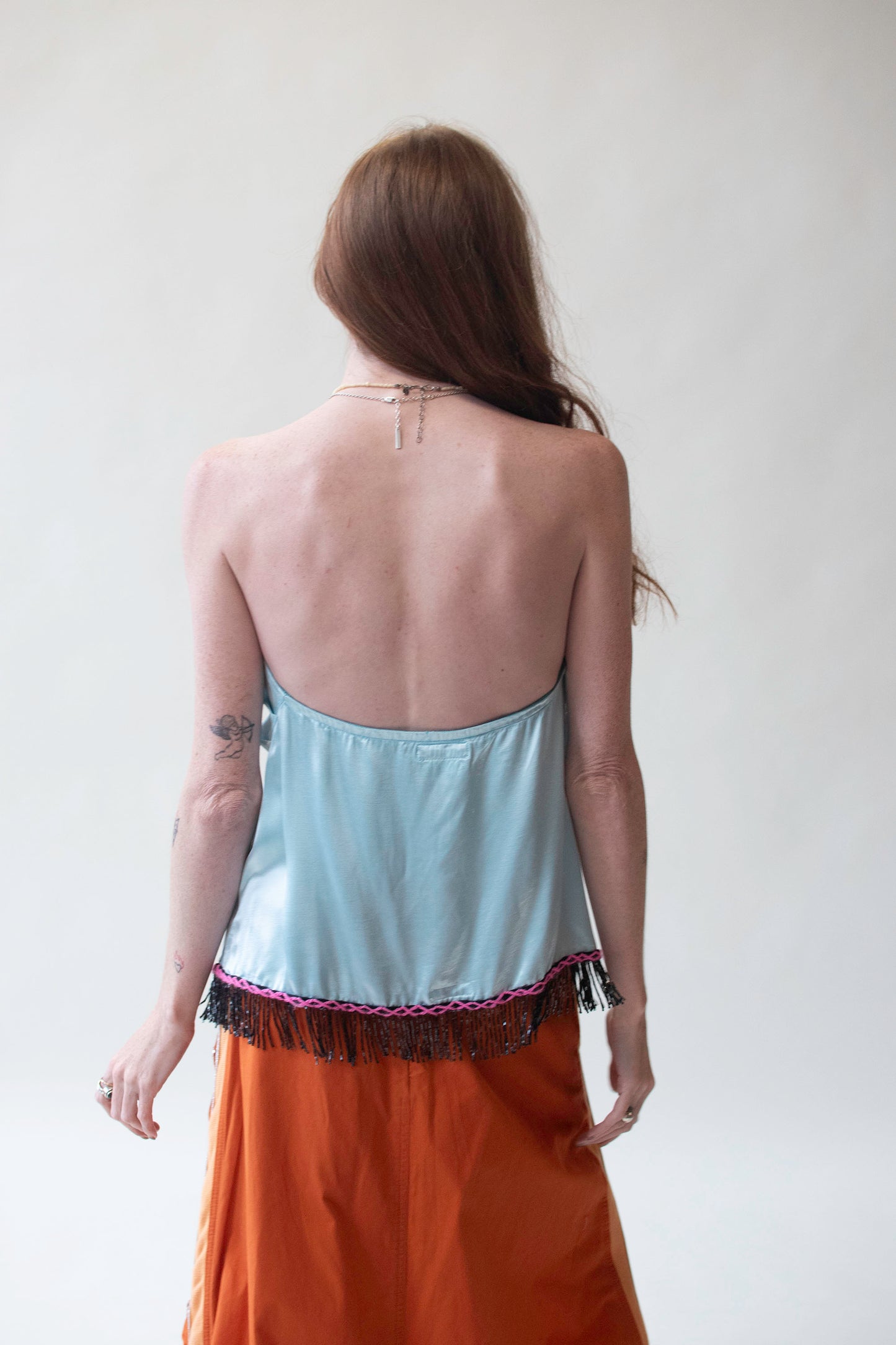 Strapless Blue Top W/ Beaded Fringe | Voyage Invest in the Original