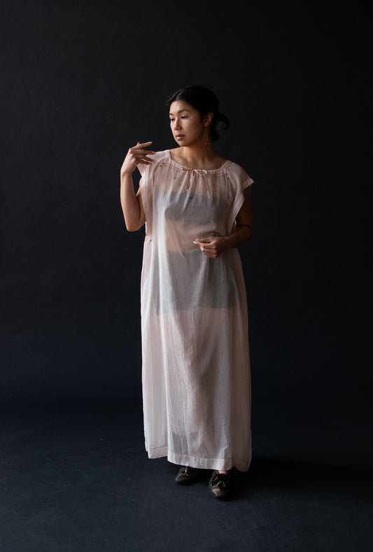 1920s Cotton Caftan with Rosettes