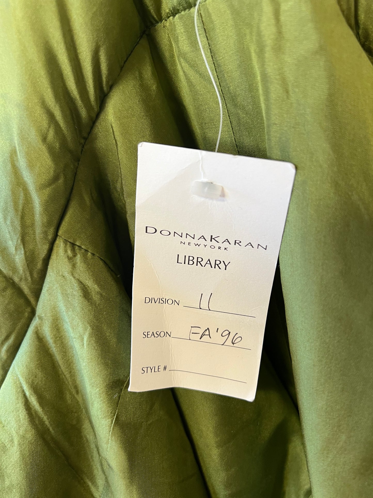 Green Silk Puffer | Donna Karan 1996