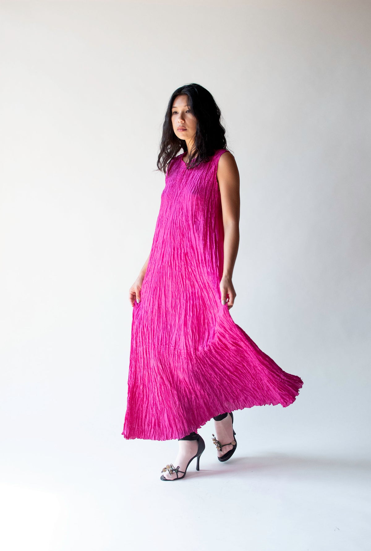 Magenta Plisse Dress | Ray London