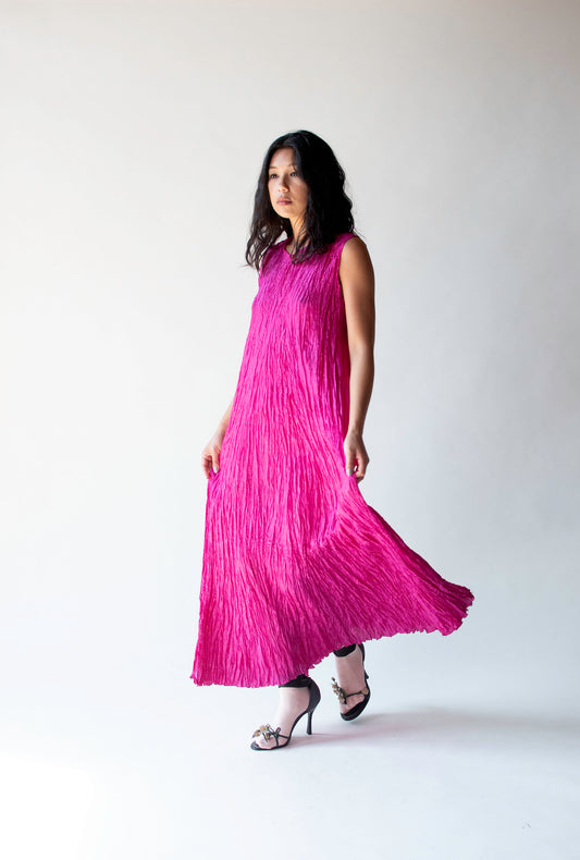 Magenta Plisse Dress | Ray London