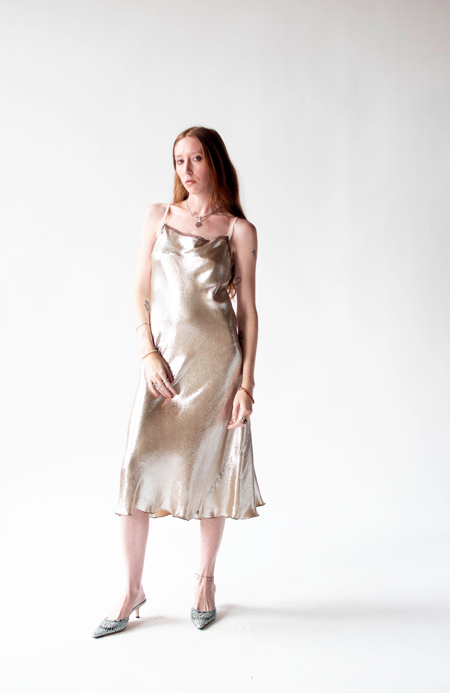 Metallic Slip Dress | Rozae Nichols