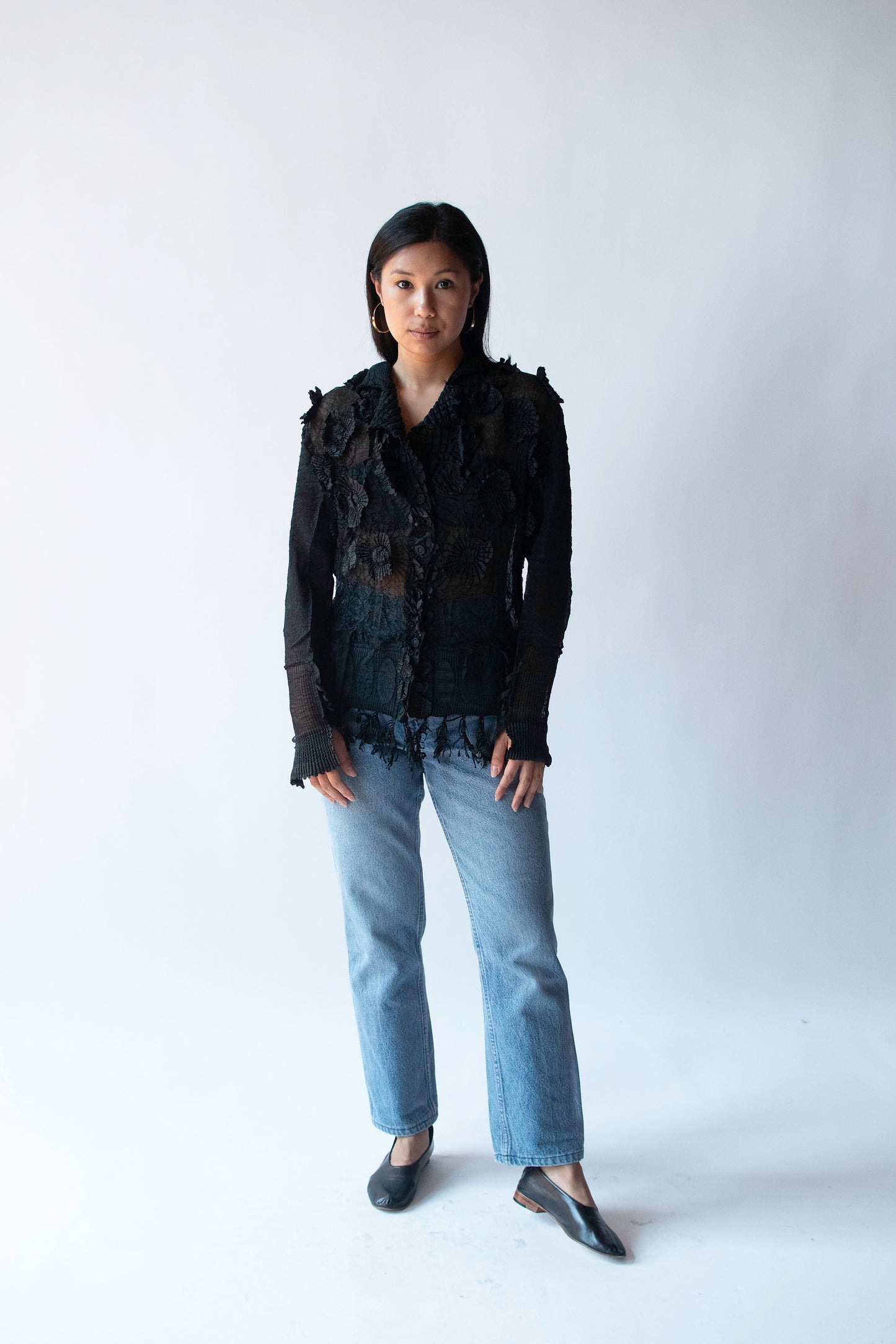 Pleated Black Shirt | Yoshiki Hishinuma