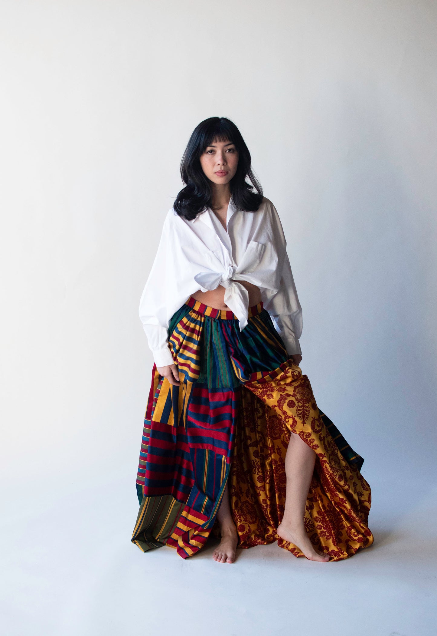 Striped Silk Skirt | Todd Oldham