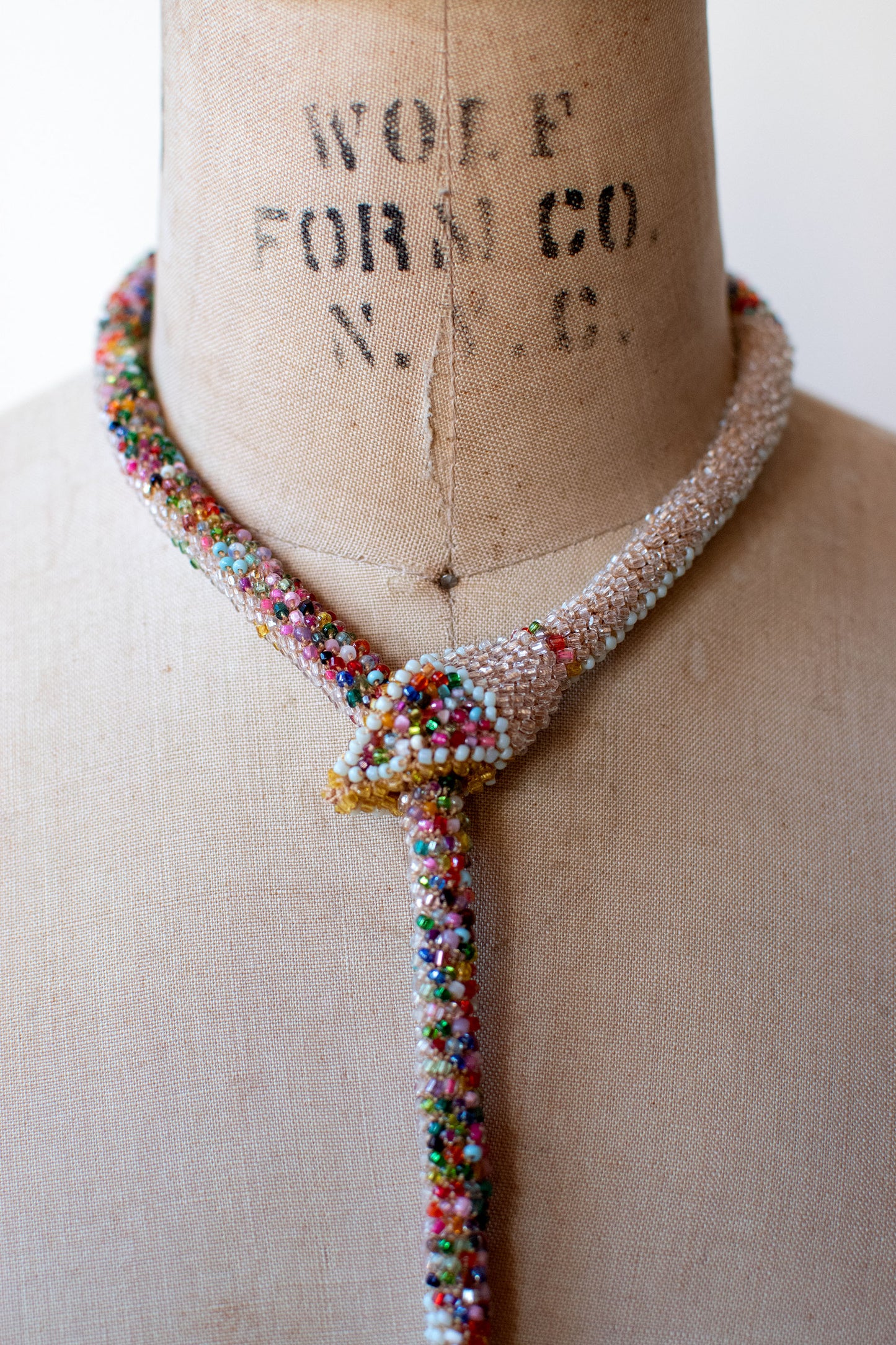 Bead Crochet Snake | Crystal Rainbow Flower