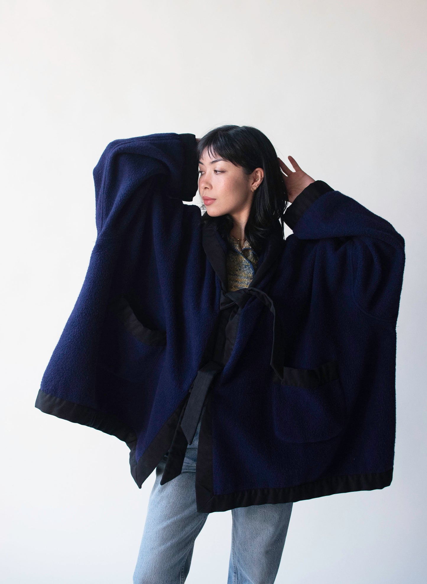 Cobalt Hooded Coat | Romeo Gigli