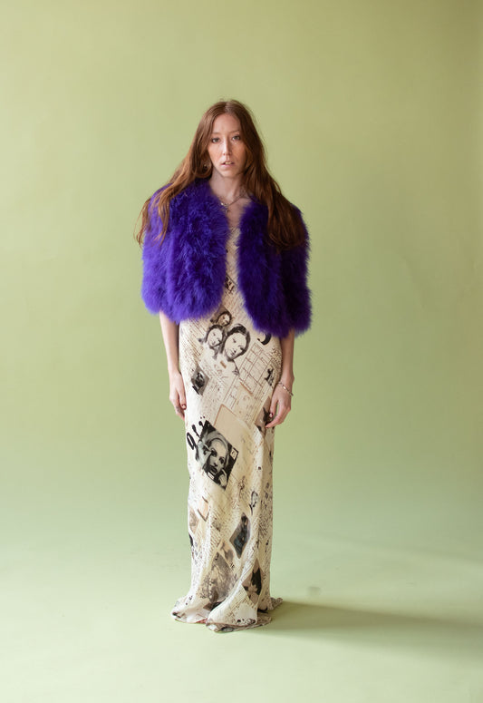 Purple Feather Jacket | Azzaro