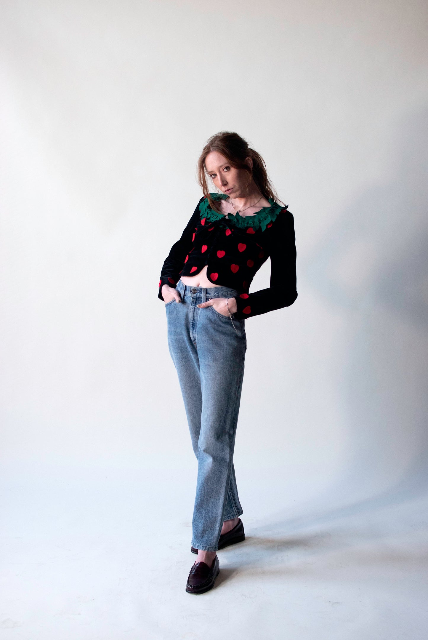 1990s Velvet Jacket W/ Felt Hearts | Moschino Cheap & Chic