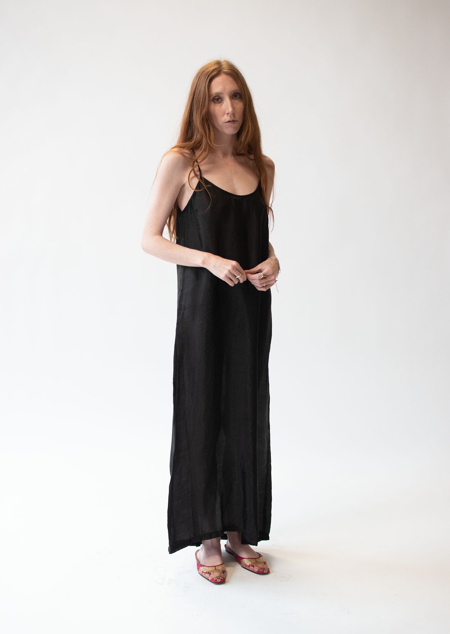 1990s Black Slip Dress