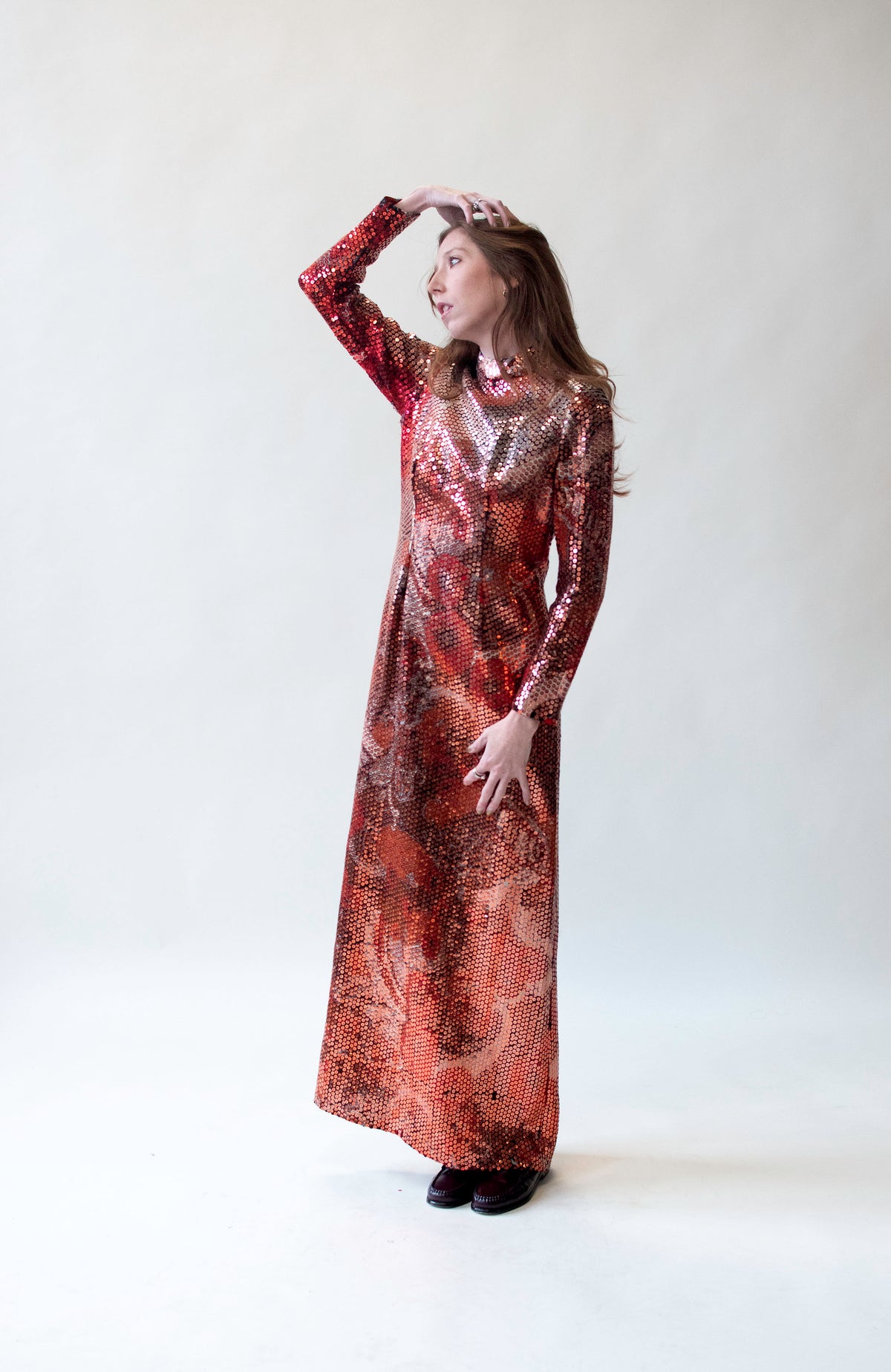 1970s Red Sequin dress