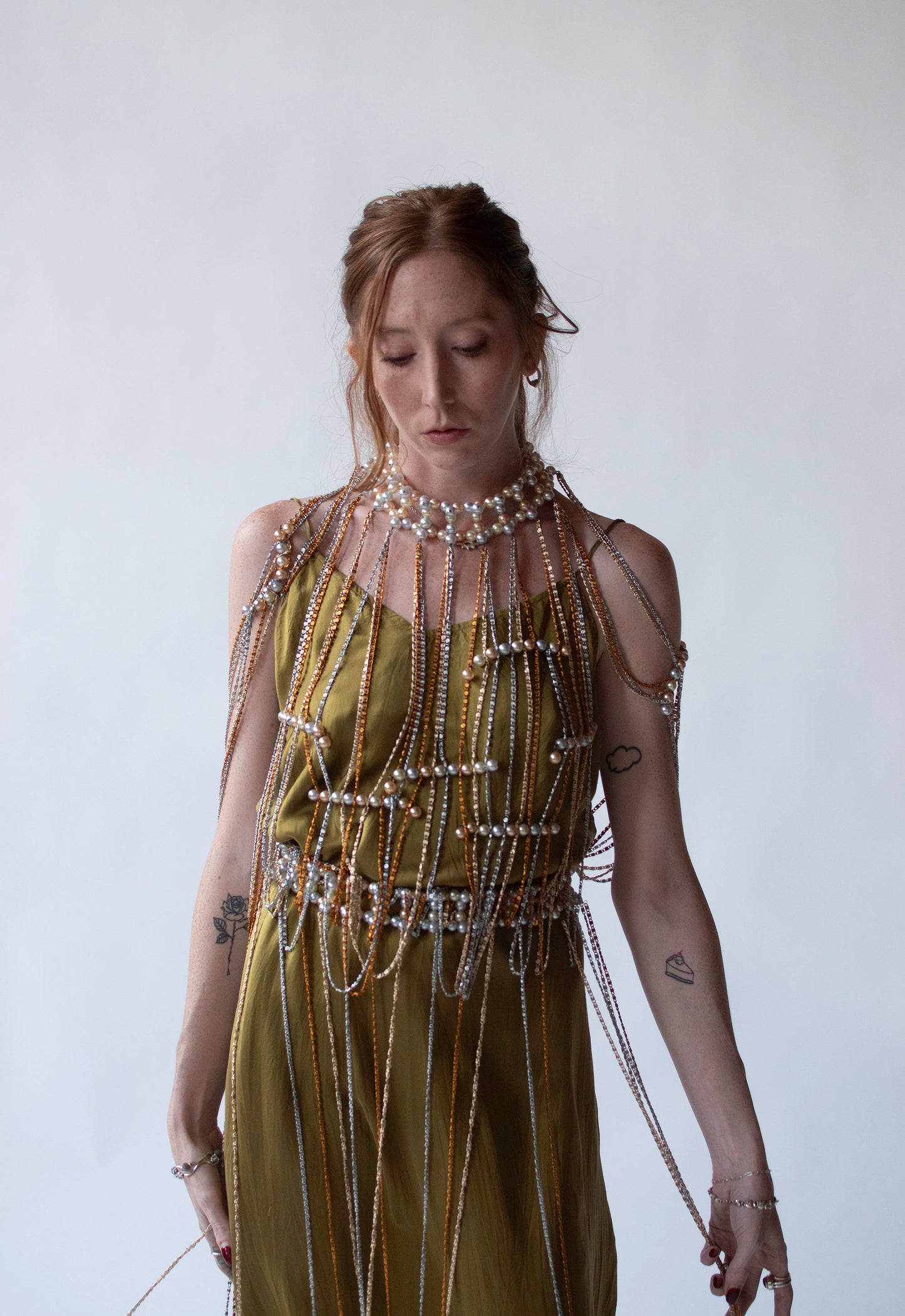1970s Pearl & Chain Top | Loris Azzaro