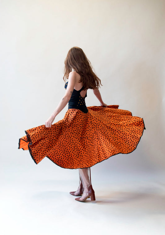 Orange Flannel Skirt | Betsey Johnson Punk Label
