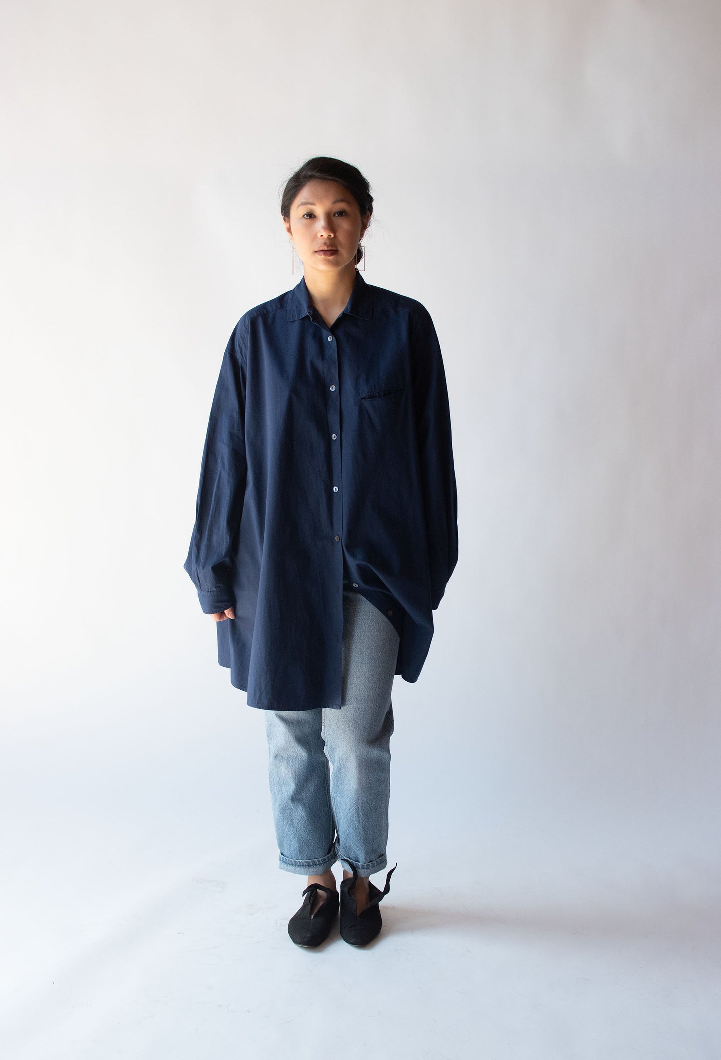 1990s Navy Blue Tunic | Romeo Gigli
