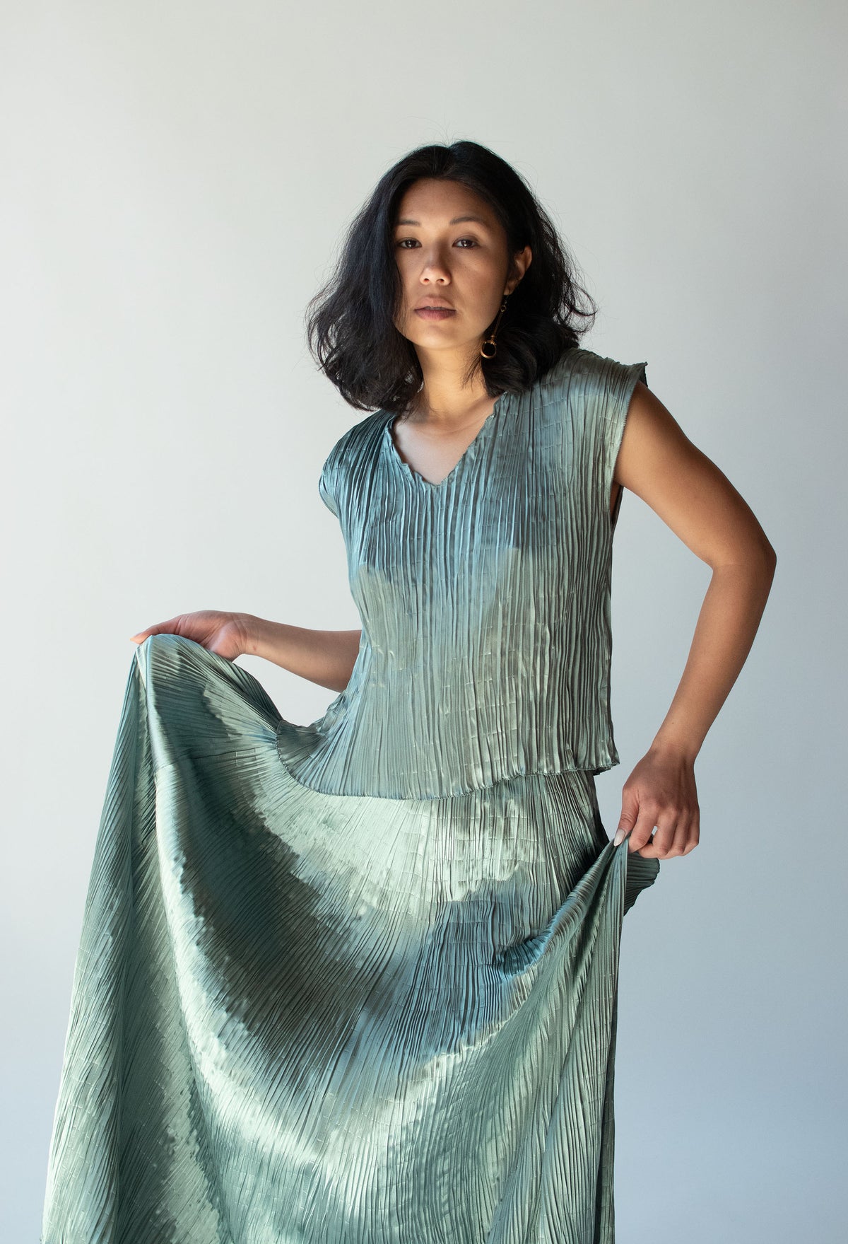 Seafoam Plisse Set | Justine Limpus Parish